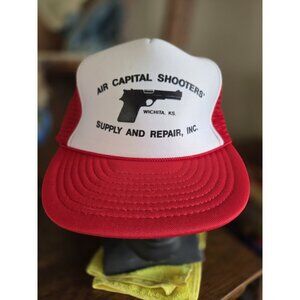 Vintage Mesh Trucker Snapback Hat Cap Air Capital Shooters Supply & Repair Gun
